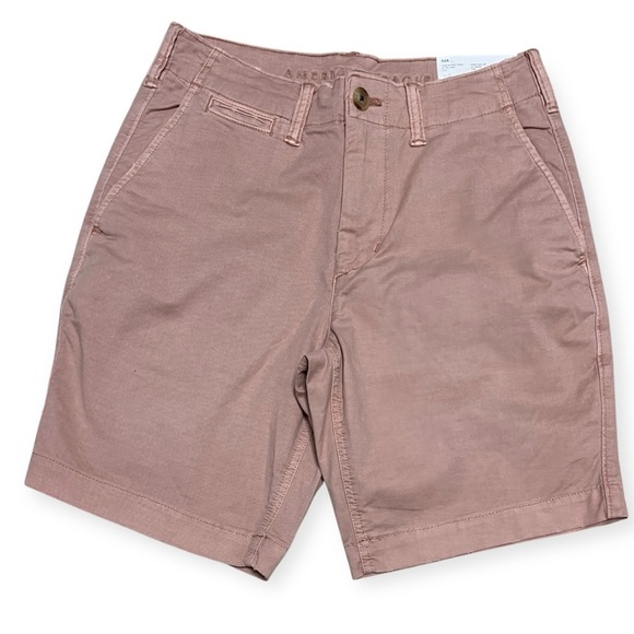 American Eagle Men Shorts Flex Lived In Khaki Knee Stretch Sz 28 Coral NWT - Picture 1 of 5